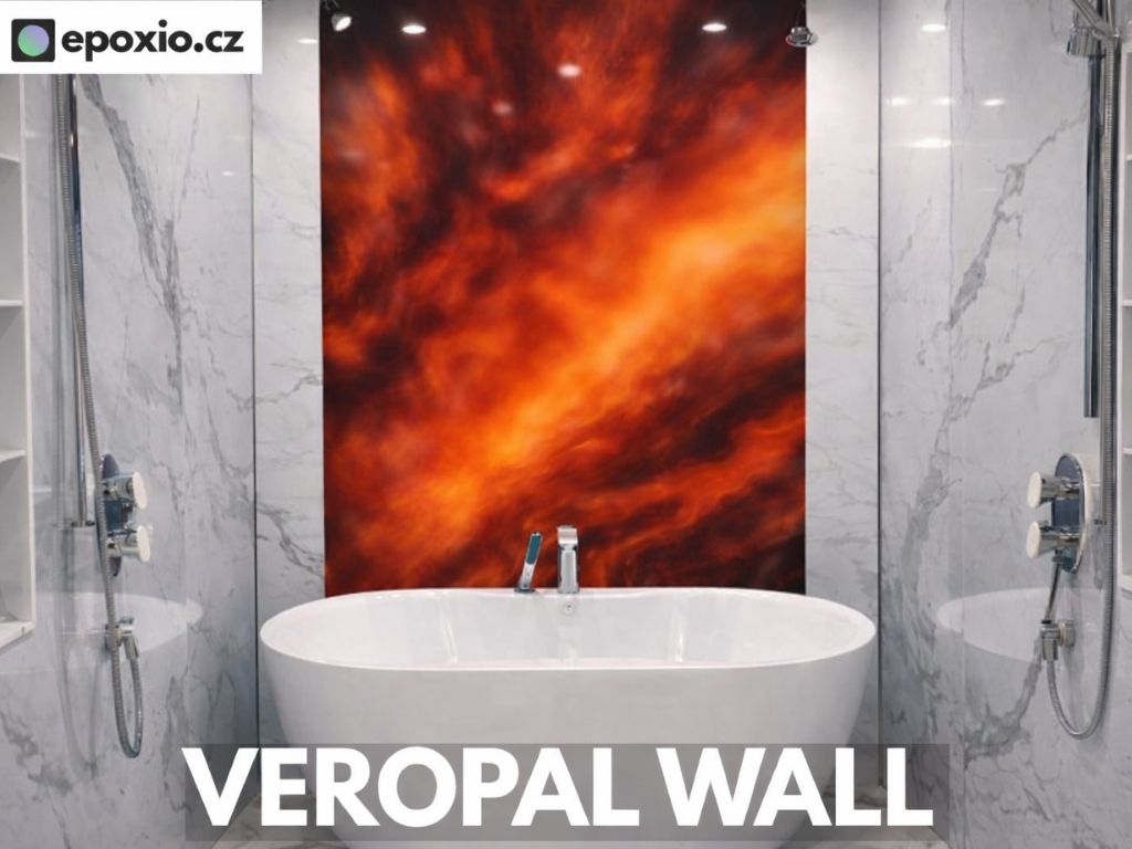 krásná koupelna designovaná s epoxidem Veropal Wall